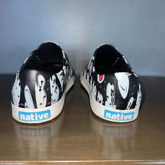 Native Slip On Shoes Disney Mickey Mouse Womens 10 / Mens 8 Black White Red - Picture 9 of 9